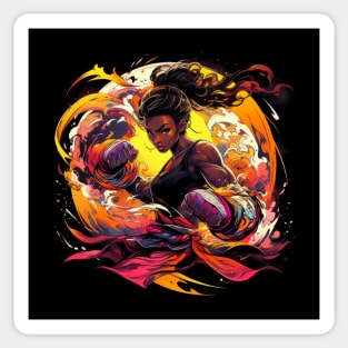 Muay Thai Girl Sticker